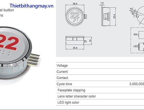 Nút nhấn thang máy EBR-01. 2