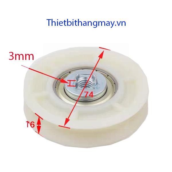 Bánh xe cửa thang máy Ø74*16*6203Z