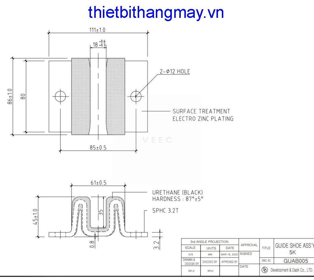 Má Shoe dẫn hướng misubishi TK5A Má Shoe dẫn hướng misubishi TK5A